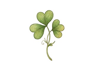 Obraz premium Green clover leaf symbol isolated on white background