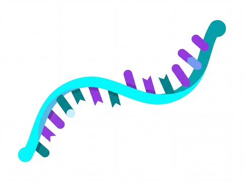Single strand rna molecule flat vector illustration