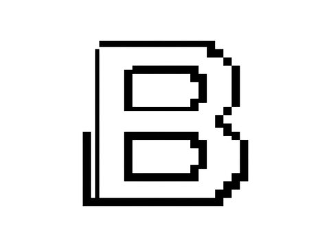 Pixelated letter b icon simple digital font element