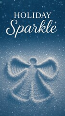 Fototapeta premium Festive angel snow holiday wallpaper for mobile phone