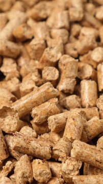 Wood pellets. Biomass Biofuel. Wooden pellets background. Renewable Alternative Energy. Bio Fuel. Organic Material for Heating. Cold Season. Global Gas Crisis. Sanction. Eco Mass. Natural Product.