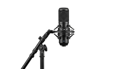 Professional studio condenser microphone on a boom arm stand for audio recording © Sapphire