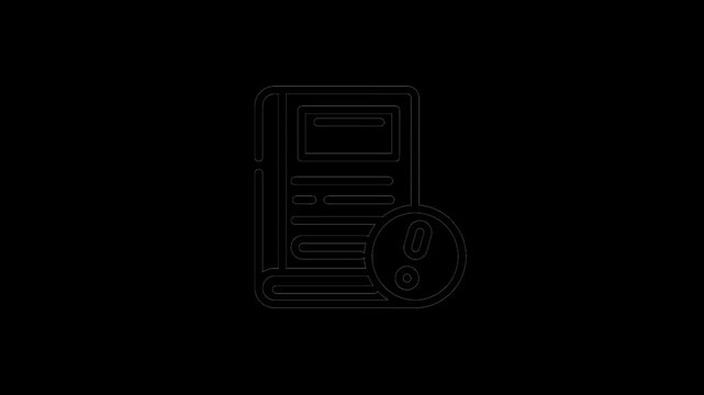 Floppy Disk Save Icon with Paperclip Attachment Animation on Black Background