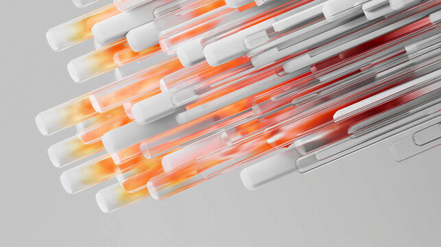 Glowing data rods, high speed internet and 5G connectivity, fiber optics, telecommunications