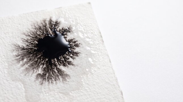 Black Ink Spreading and Bleeding on Wet Textured Paper
