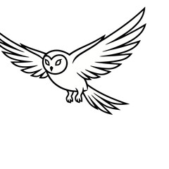 Fototapeta premium Flying Owl Vector Illustration