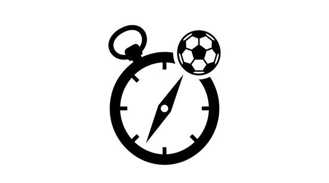 Compass icon pointing toward a soccer ball silhouette