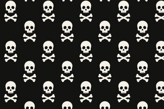 Skull pattern on black background.