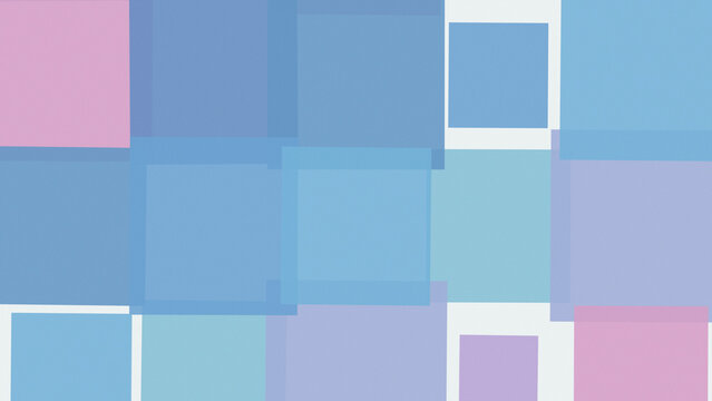 A collage of translucent rectangles and squares in blue, aqua, lavender, and pink forms a soft modern composition for websites, presentations, packaging, and print.