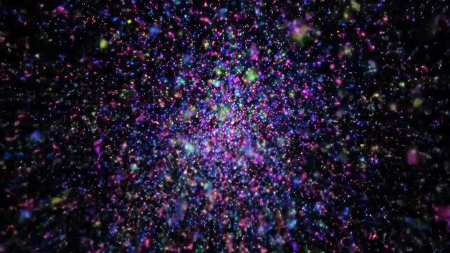 Color particle explosion special effect materials, color particle explosion special effect