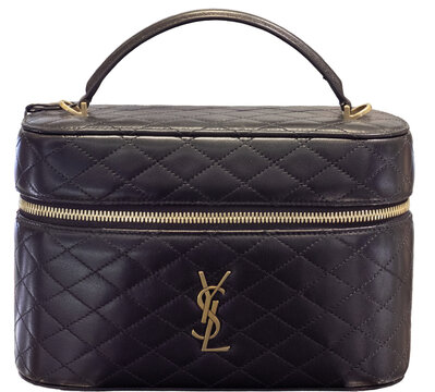 Saint Laurent &lsquo;Gaby Vanity&rsquo; satchel bag in black leather with diamond-patterned stitching and the Cassandre logo.Milan - Italy,02 September 2026