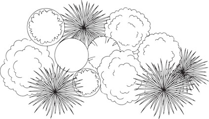 Obraz premium Top view landscape architectural tree symbols vector illustration