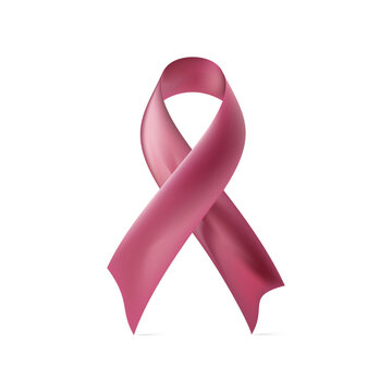 Realistic 3D Pink Ribbon for Breast Cancer Awareness Month