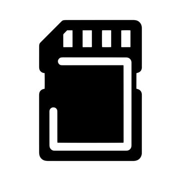Secure digital memory card outline icon vector design symbol with digital storage