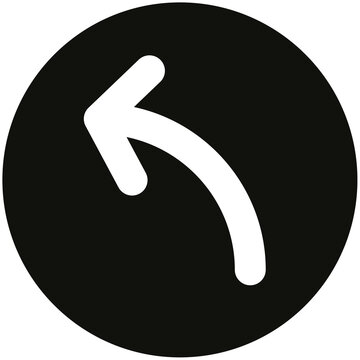 White curved left pointing arrow circular interface icon transparent PNG