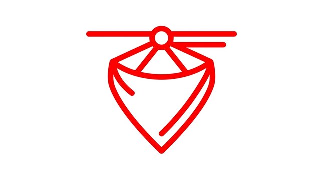 Red minimalist diamond jewel icon on white background