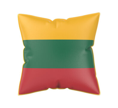 Pillow with the flag of Lithuania on transparent background