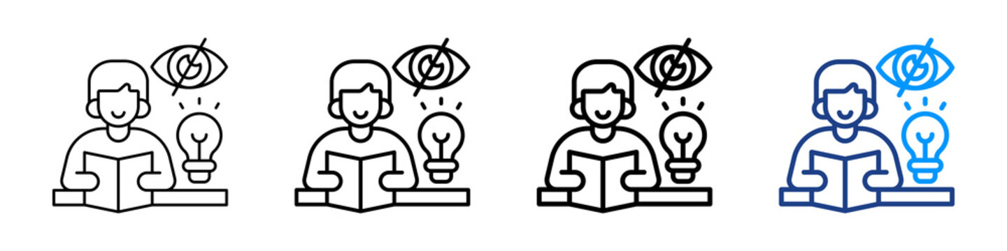 Unsupervised Learning Icon Different Style Outline Collection Set.