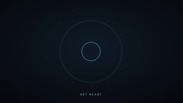 Digital countdown timer showing numbers four to one with go signal