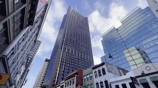 555 California Street, 52-story Skyscraper In The Financial District Of San Francisco, California, USA. Low-angle Shot