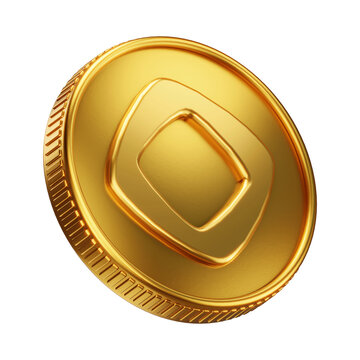 Golden Monad MON Cryptocurrency Coin 3D Render Illustration
