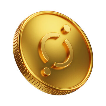 Golden ICON ICX Cryptocurrency Coin 3D Render Illustration

