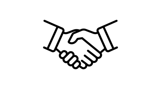 Handshake icon representing business partnership, collaboration, and professional agreement.