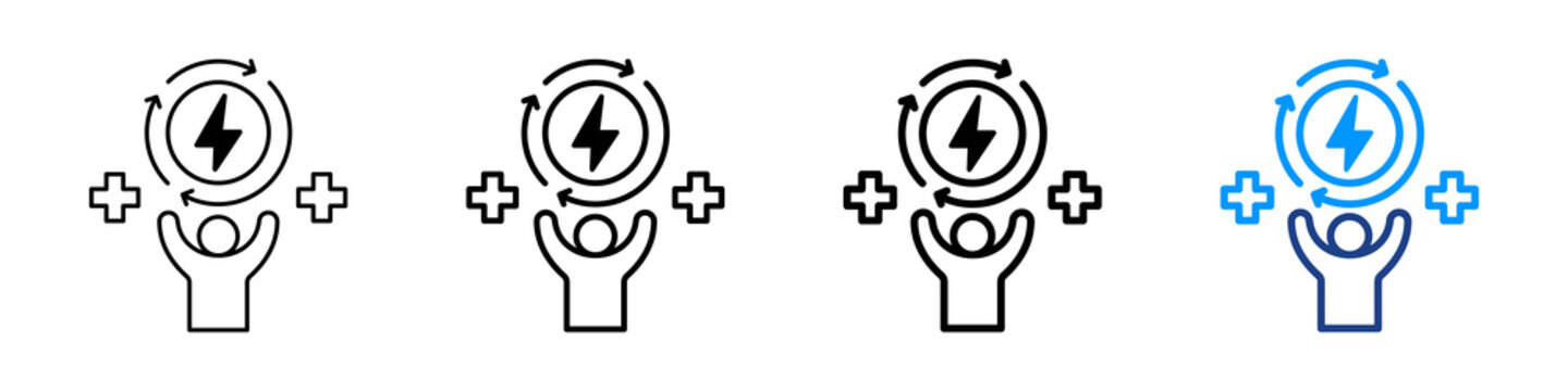 Energy Recovery Icon Different Style Outline Collection Set.