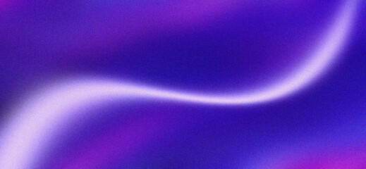 Fototapeta premium Abstract vibrant purple blue gradient background with glowing light beam wave, dynamic noise grain texture futuristic banner template design.