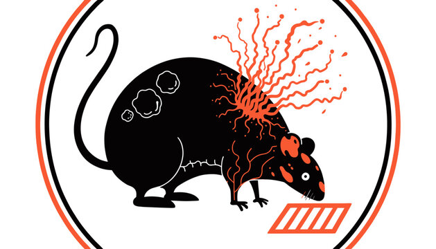 rat with red electricity coming out of head
