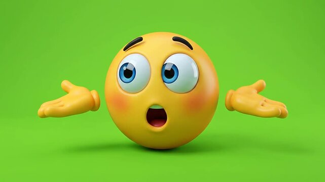 Yellow shrugging emoji character with various confused expressions