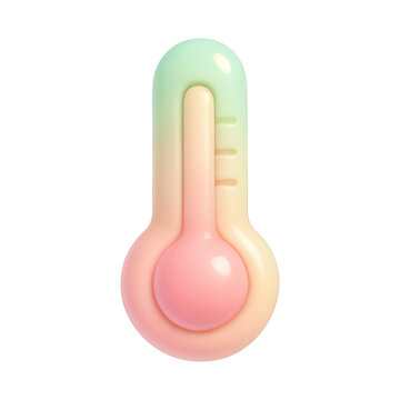 PNG Colorful 3D thermometer icon design.