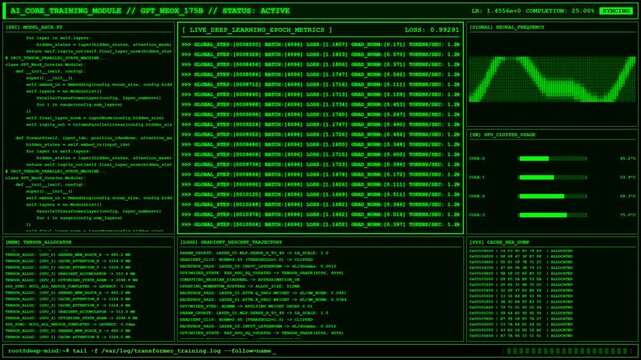 GPT NeoX AI Core Training Module Neural Network Animation.
