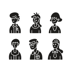 Fototapeta premium set of portrait people characters avatars illustration