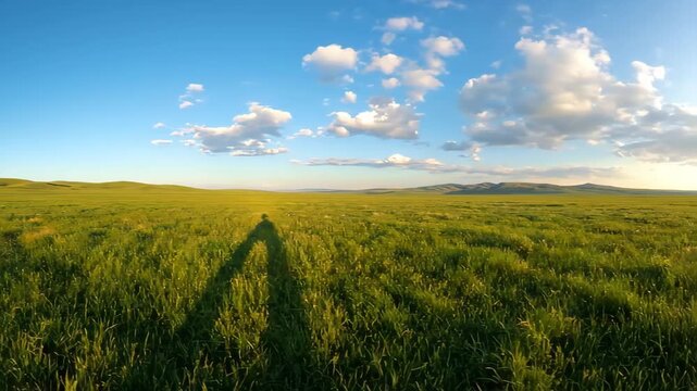 Panoramic view of the vast grassland natural scenery, vast grassland natural scenery
