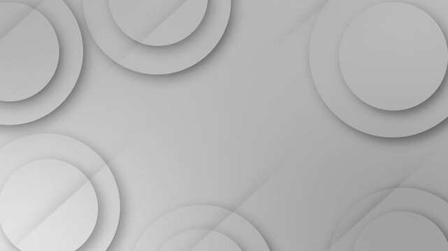 Minimal abstract background with soft overlapping paper circles and clean shadows animation