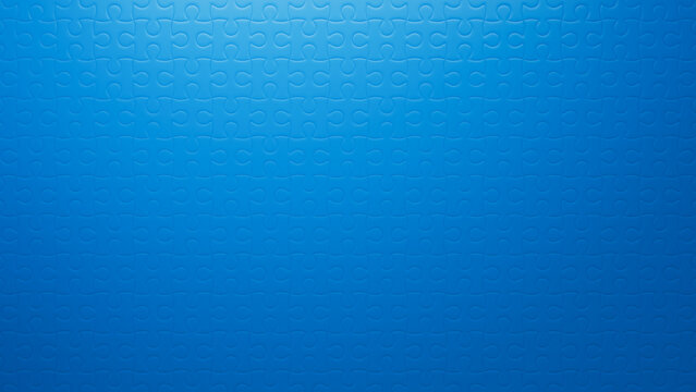 Blue Jigsaw Puzzle Backdrop with Intricately Joined Pieces. Synergy Concept.