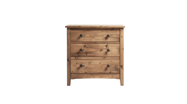 Vintage wooden chest of drawers cabinet isolated on white background