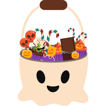 Halloween Candy Bucket Illustration