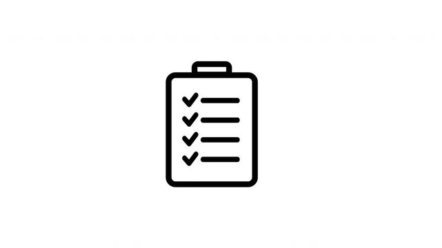 Checklist Task Clipboard With List Animation Graphics On White Background