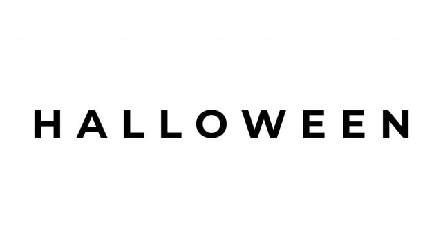 Clean Halloween Word Animation With Minimalist Sans Serif Font Style For Video On White