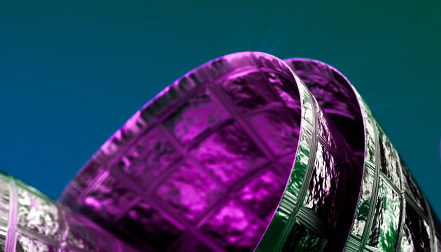 Close-up of purple glass cup with textured pattern