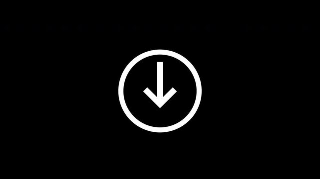 Download Arrow Icon Pointing Down Animation Graphics On Black Background