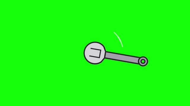 Flat graphic illustration of a dark grey credit card icon with a small cutting blade and a yellow currency note or ticket element isolated on a bright green screen background.