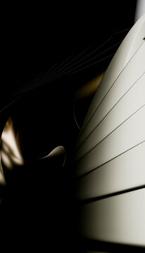 Abstract light and shadow pattern with curved and linear shapes