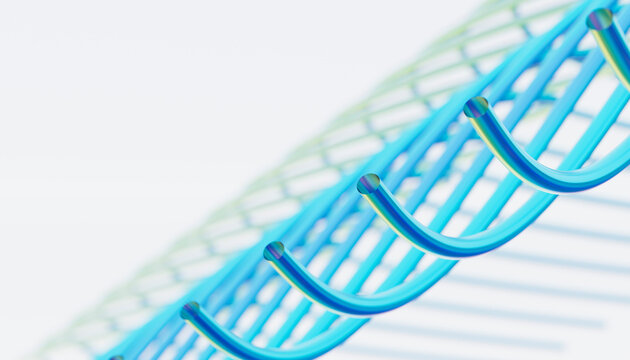 Dna double helix structure with blue transparent strands