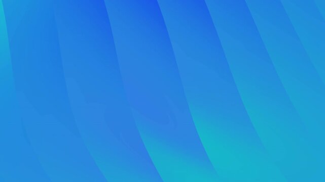 Looping animated abstract background with smooth flowing blue and cyan gradient waves. Calm, clean motion with soft curves for modern digital backdrop on seamless loop.