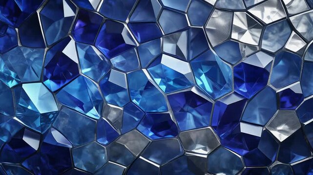 Sapphire Silver Jeweled Mosaic Background