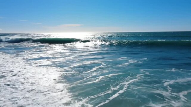 waves crashing on the beach