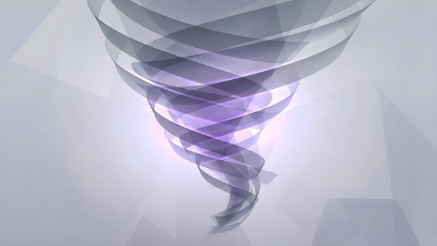 Modern Minimalist Tornado Storm Presentation Background with Abstract Spiral Funnel Wind Motion and Slate Blue Tones for Corporate Pitch Deck Slide Template Visual Assets Layout
